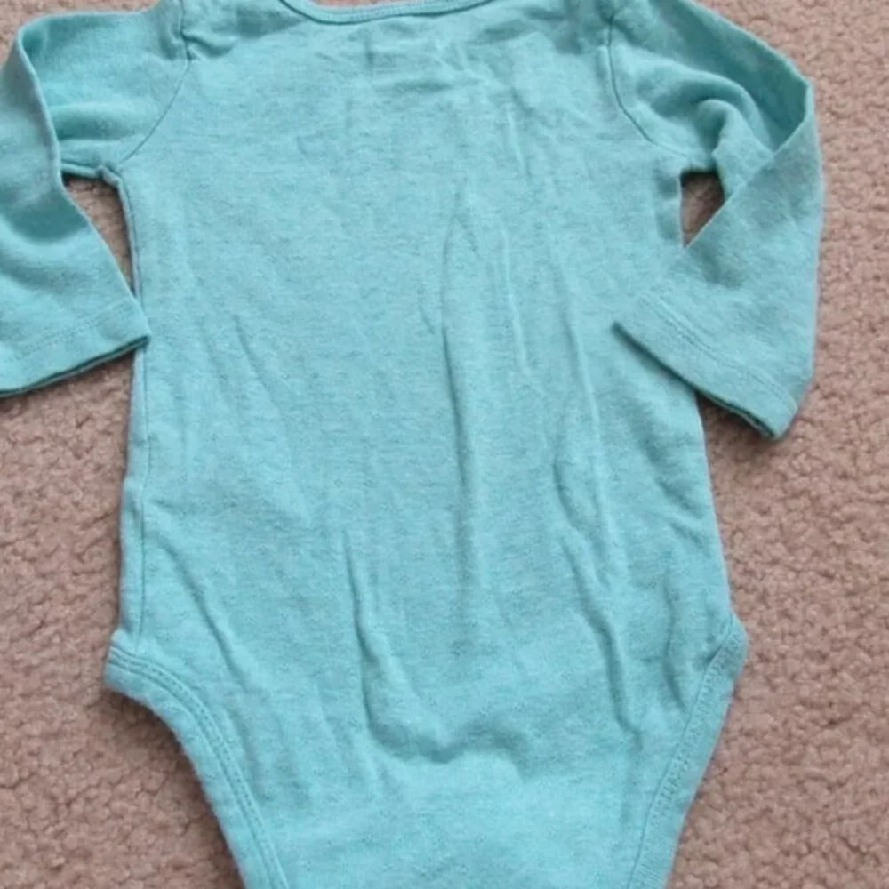 Carters‎ One Piece Bodysuit Infant Girls Size 9M Blue Long Sleeve Crew Neck Snap